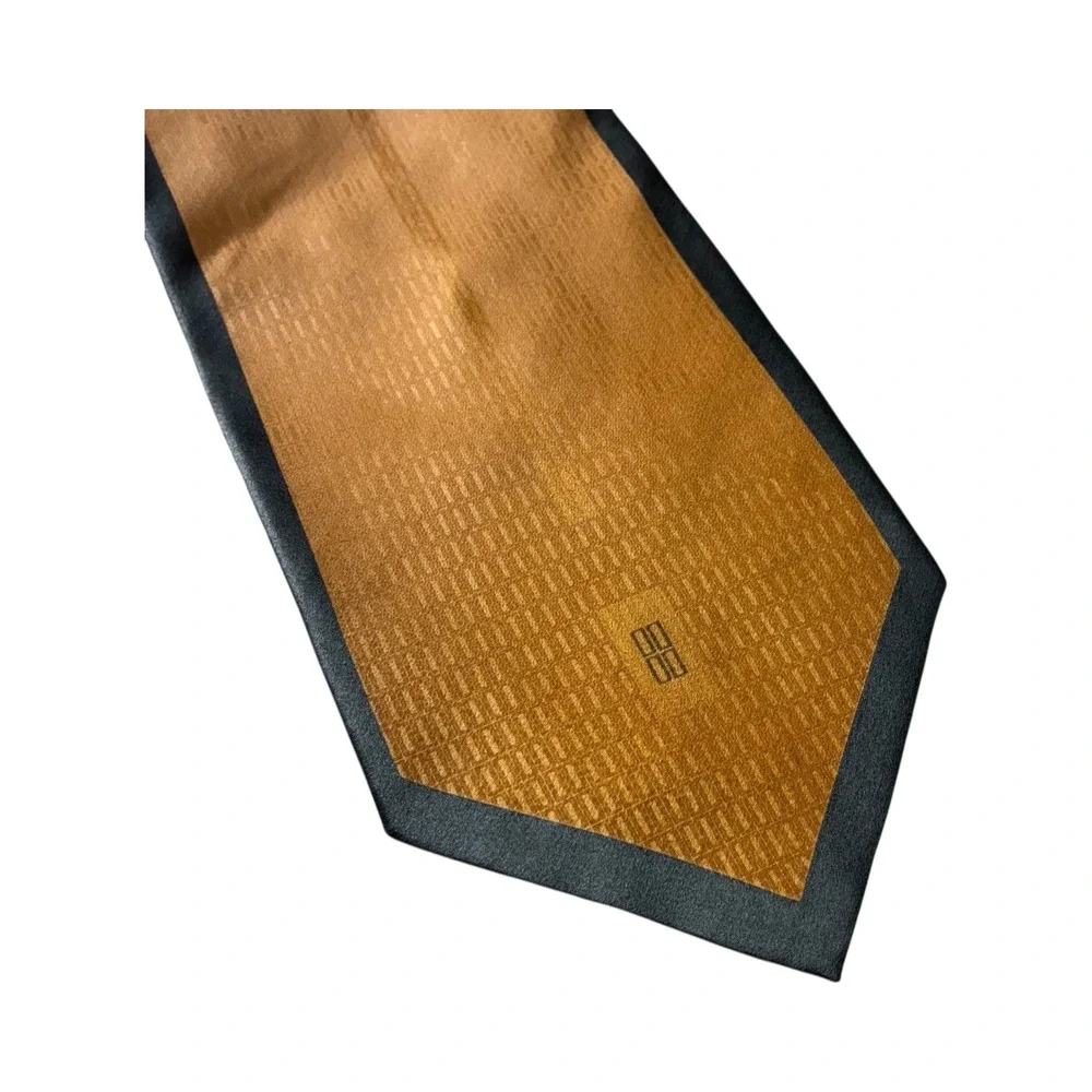 Stacy Adams Mens Necktie Gold Patterned Silk Tie Formal‎ Professional